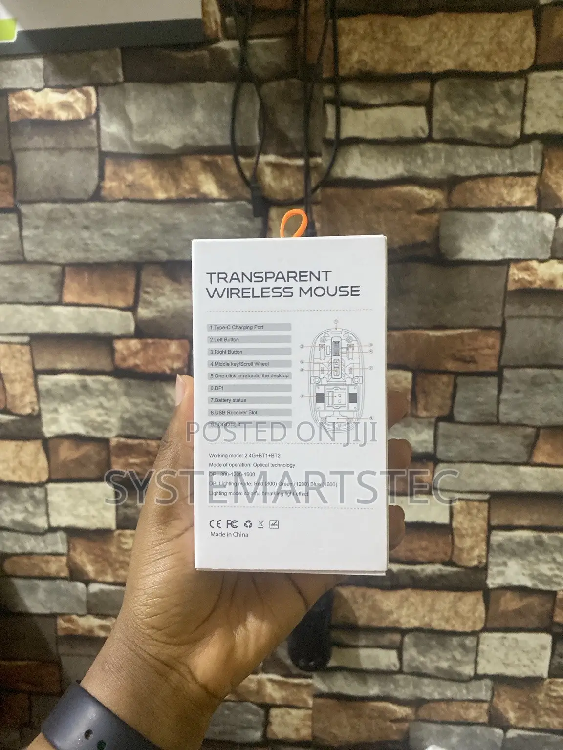 Transparent Wireless Mouse | Rechargeable | Bluetooth + 2.4G