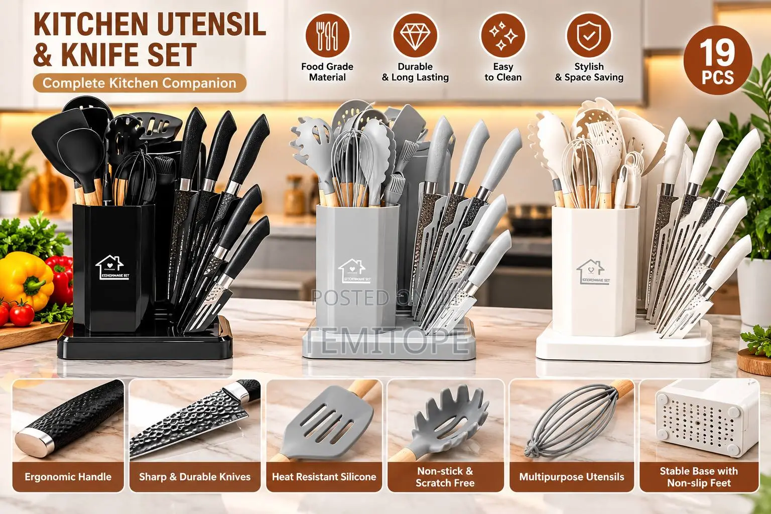 Complete Kitchen Tool Knife Set