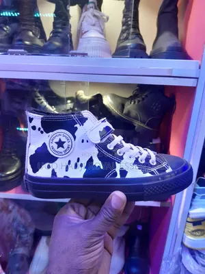 Trendy Cow Print High-Top Canvas Sneakers