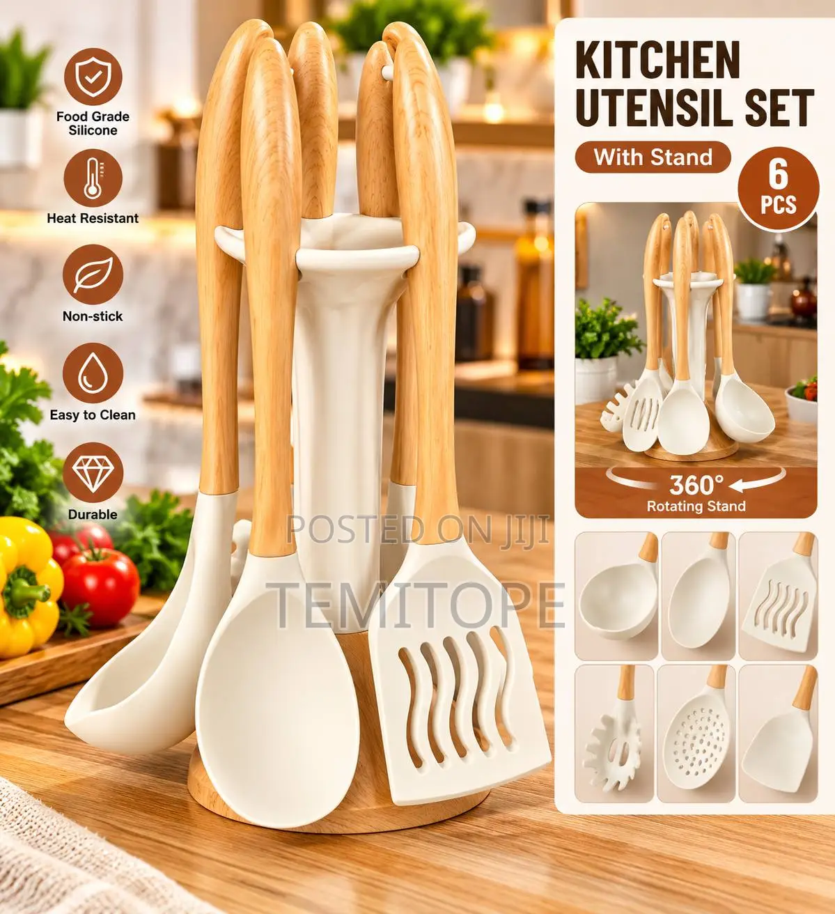 6pcs Silicone Utensil Set