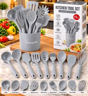 11pcs Full Silicone Cooking Spoon Set and Wisk
