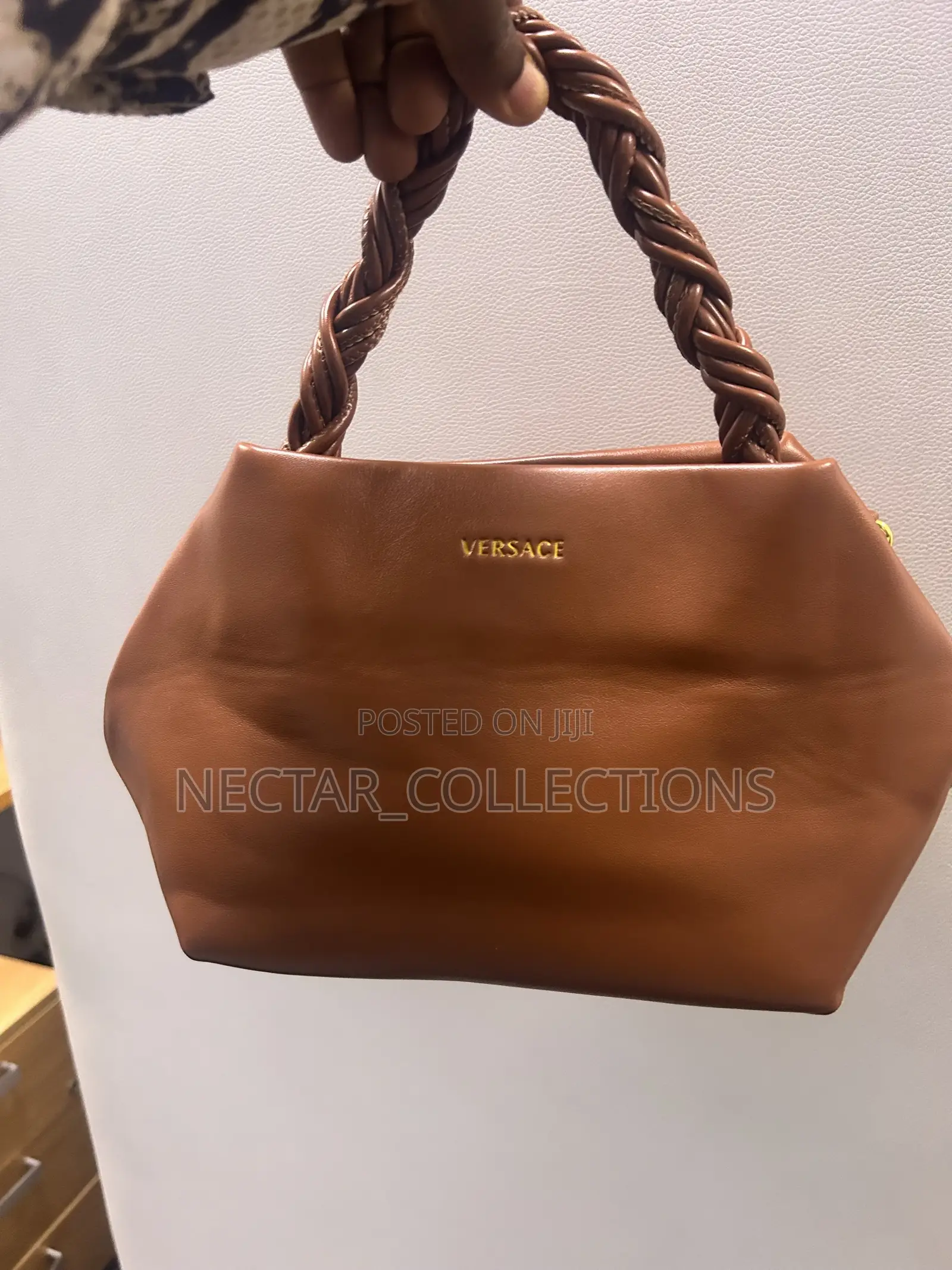 Ladies Brown Handbag | Braided Handle Shoulder Bag