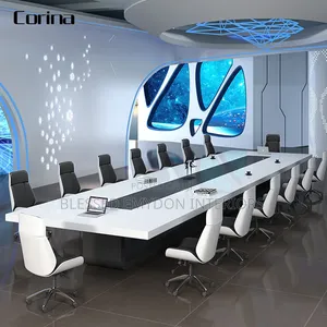 20 Sittings Conference Table Artificial Stone Meeting Tables