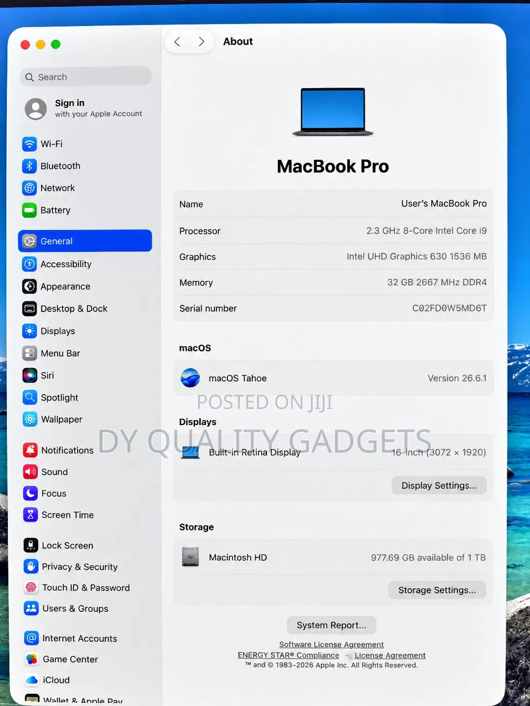 Laptop Apple MacBook Pro 2019 32GB Intel Core i9 SSD 1T