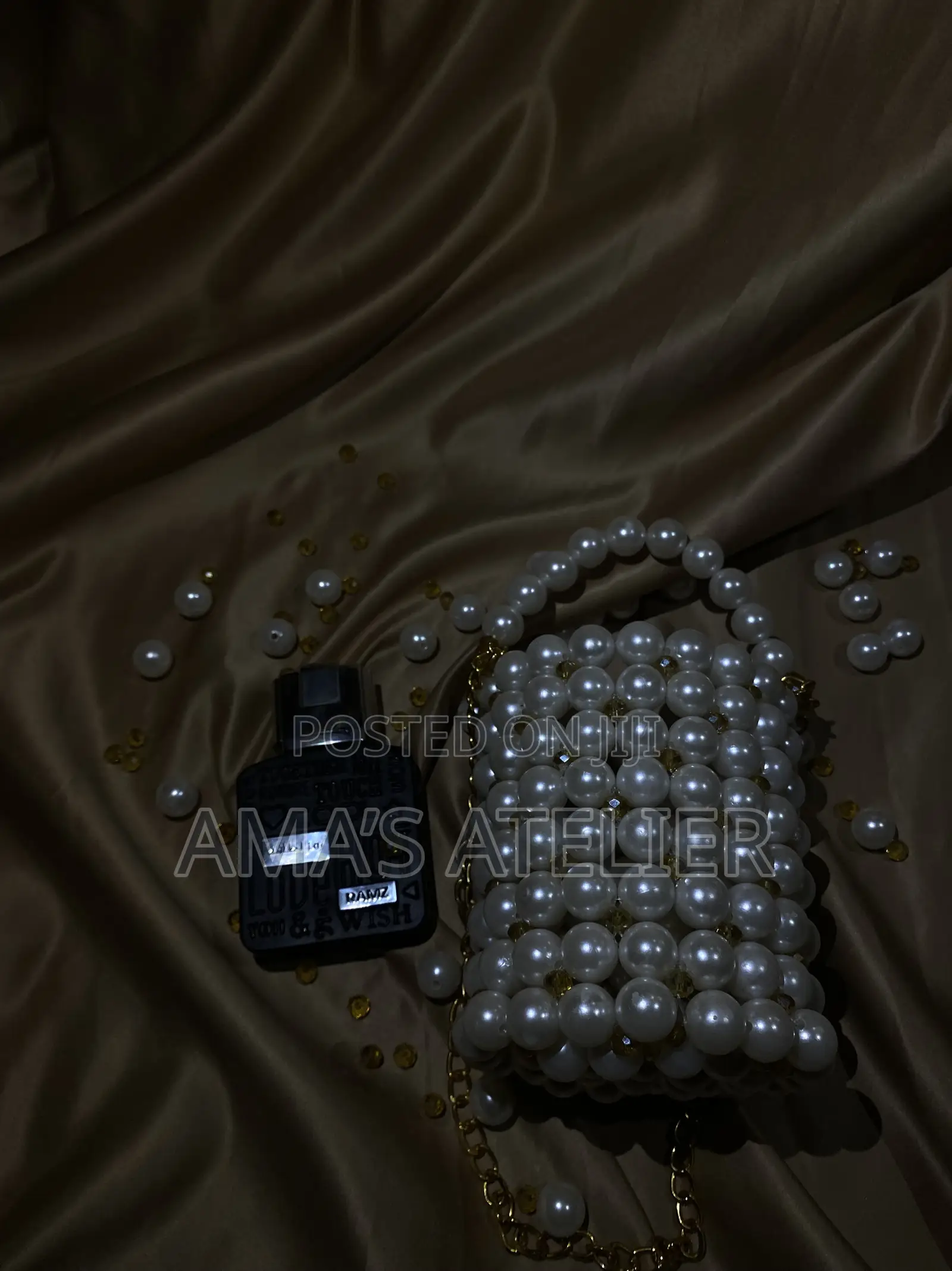 Pearl Beaded Bucket Bag