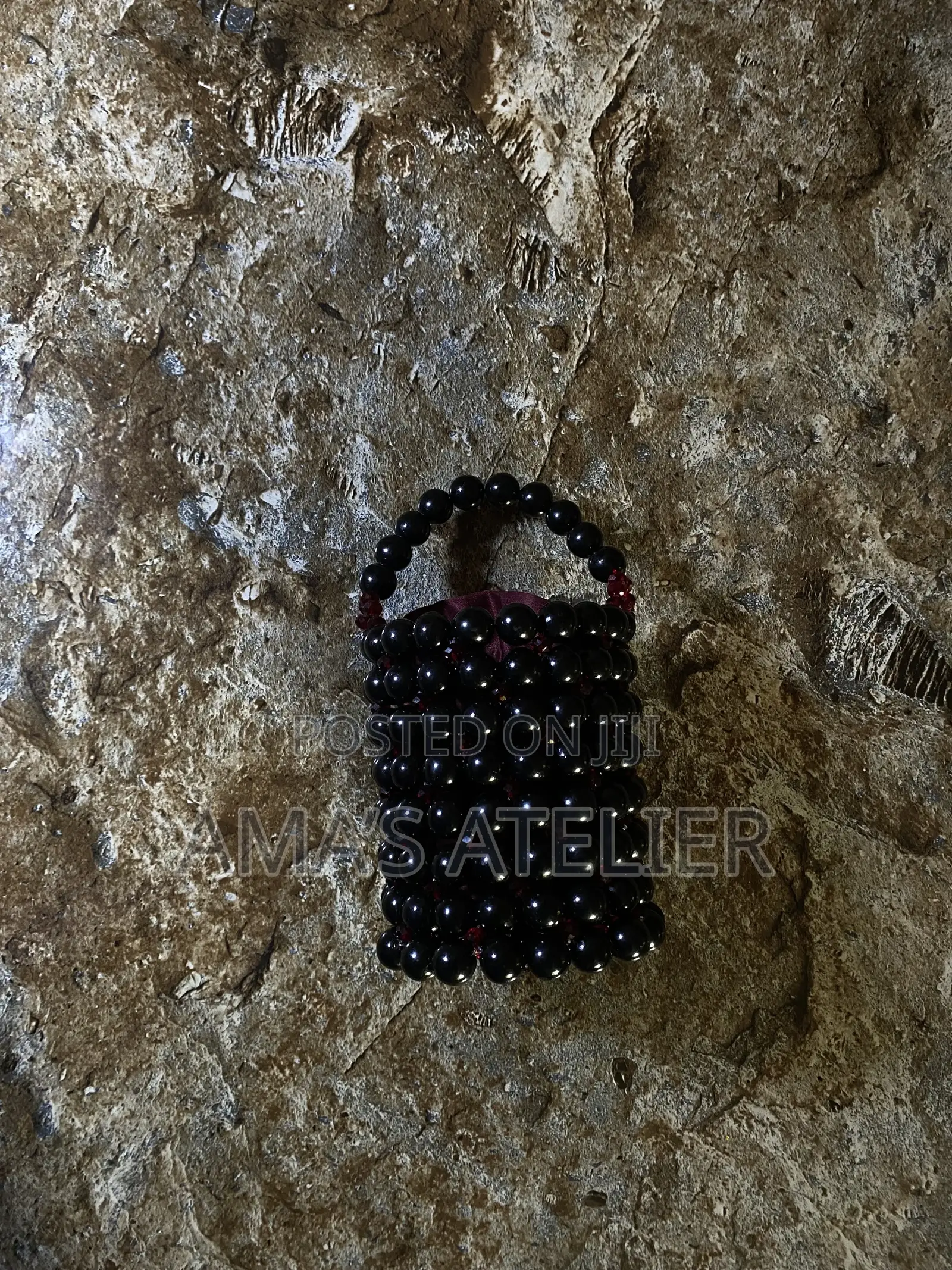Pearl Beaded Bucket Bag