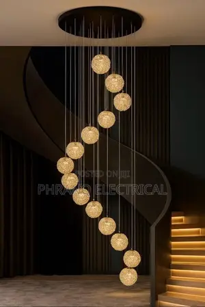 Modern Home Decoration Crystal Chandelier, Stair Pendant Lamp