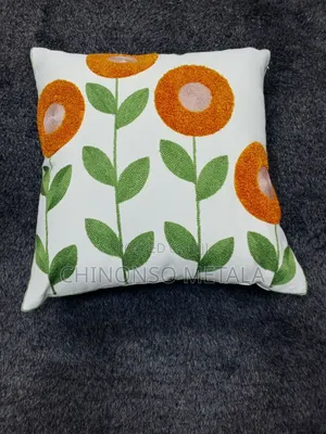 Embroided Floral Throw Pillows