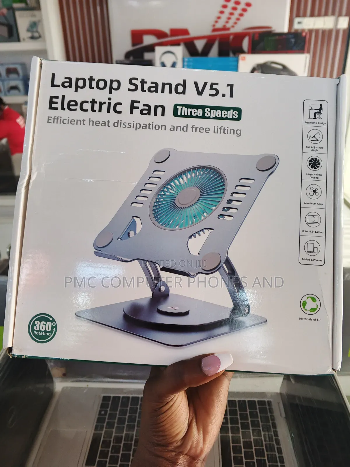 Laptop Stand With Electric Fan