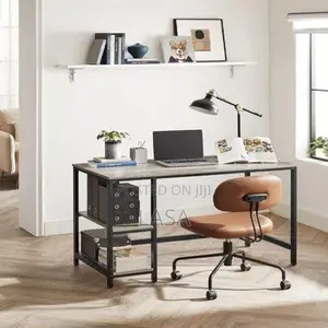 Modern Study Desk With Open Shelves
