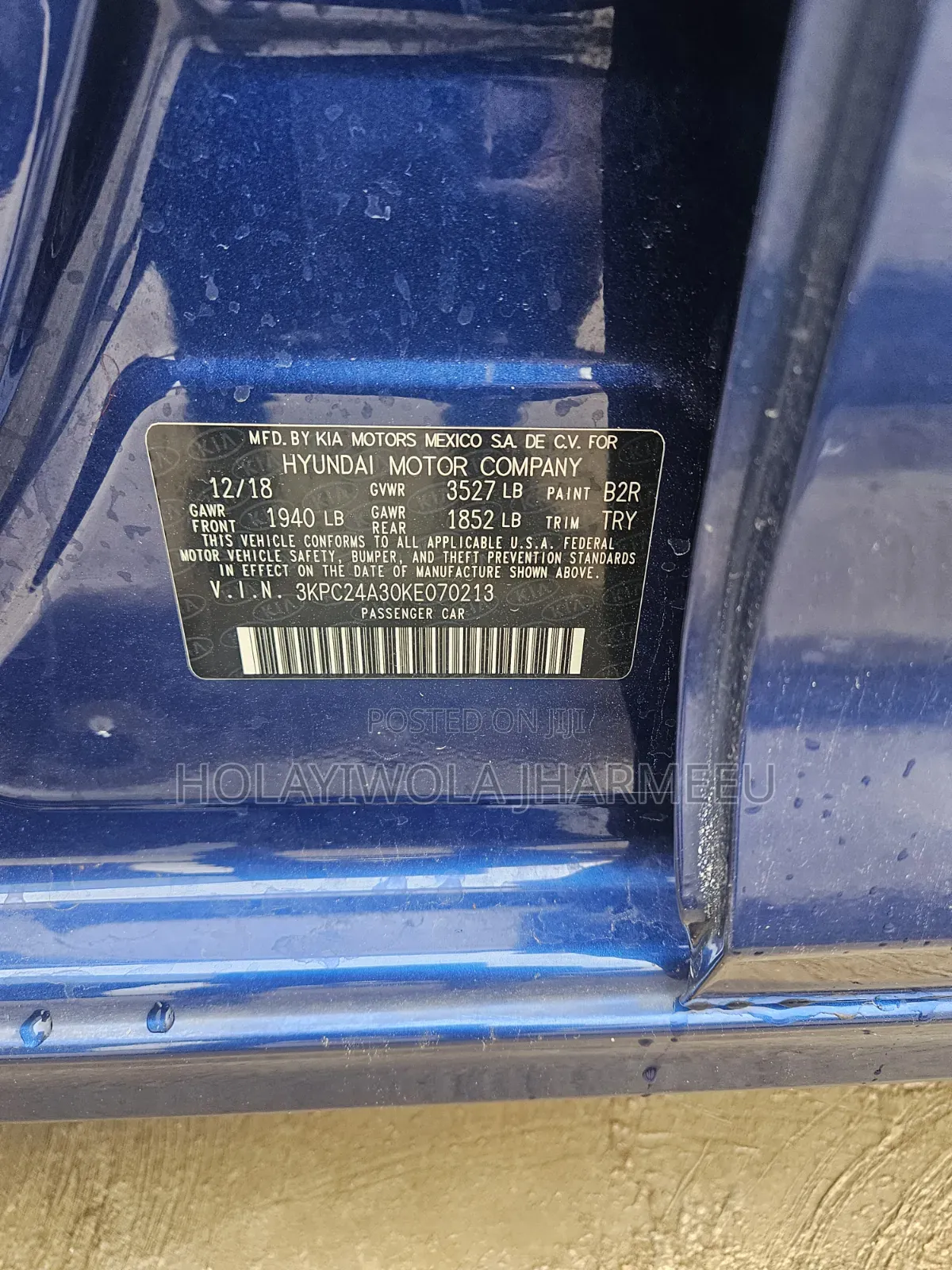 Hyundai Accent SEL 2019 Blue