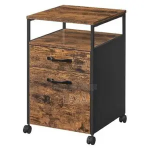 LASA Rolling File Cabinet 2-Drawer Office Storage With Open Shelf