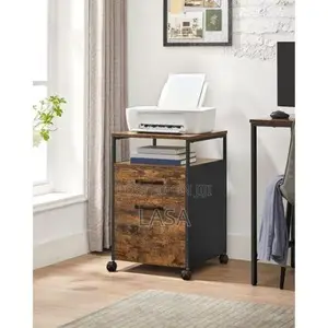 LASA Rolling File Cabinet 2-Drawer Office Storage With Open Shelf