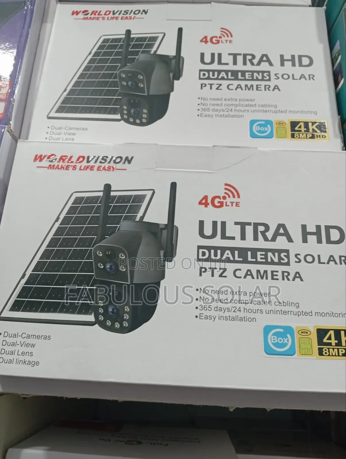 Dual Lens HD Ultra PTZ Solar Camera (Worldvision)