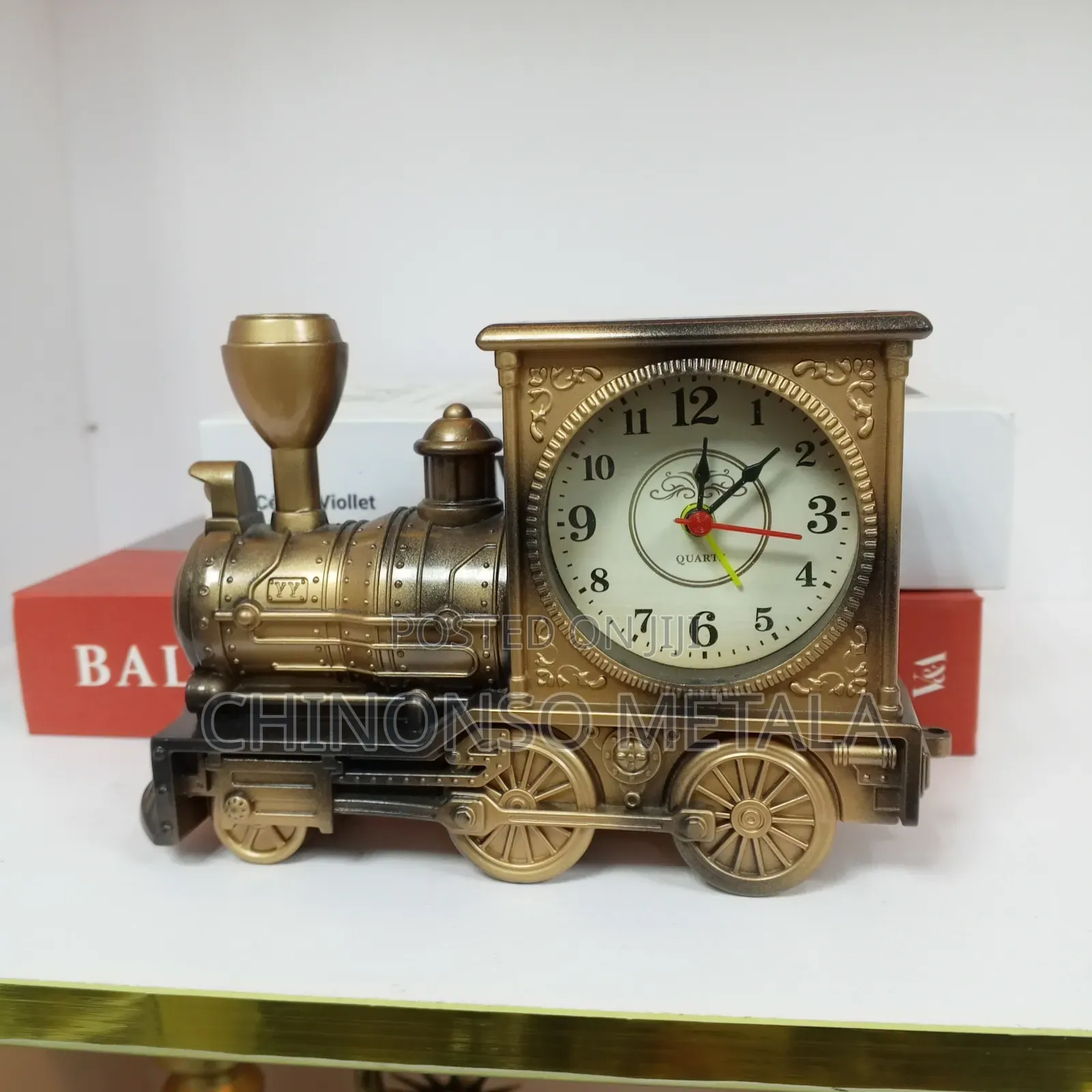 Vintage Styled Plastic Train Alarm Clock Figurines