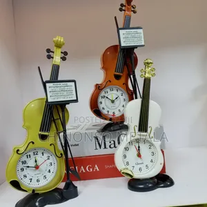 Vintage Styled Plastic Non-Breakable Violin Alarm Clock Figurines