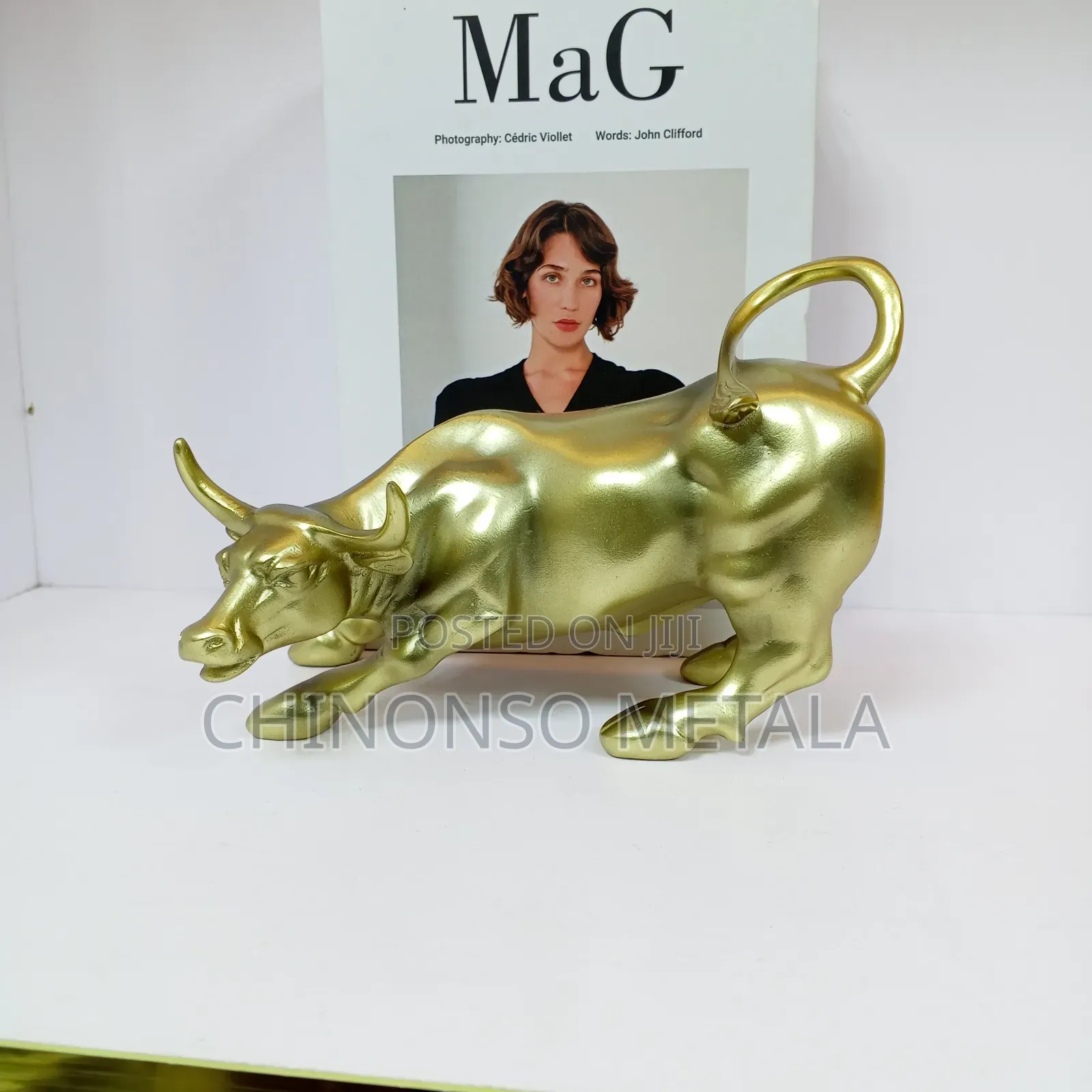 Antique Bull Resin Figurines