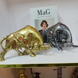 Antique Bull Resin Figurines