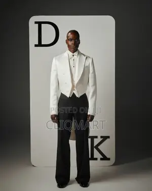 Ivory Tailcoat Formal Suit – White Jacket With Waistcoat