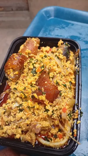 Pack of Egusi Soup, Fish and Swallow
