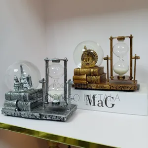 Vintage Styled Led Snow Globe, Crystal Ball With Sand of Time Decor