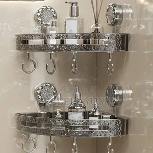 Transparent Waterproof Corner Rack With Hooks