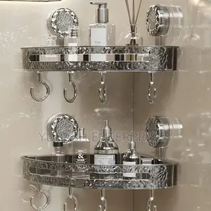 Transparent Waterproof Corner Rack With Hooks