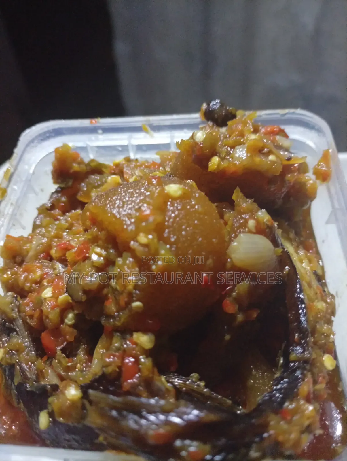 Ofada Sauce , Fish and White Rice