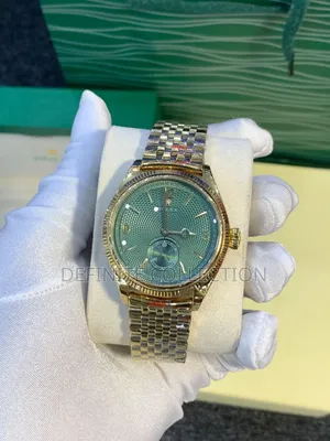 ROLEX Leather and Chain Wristwatch