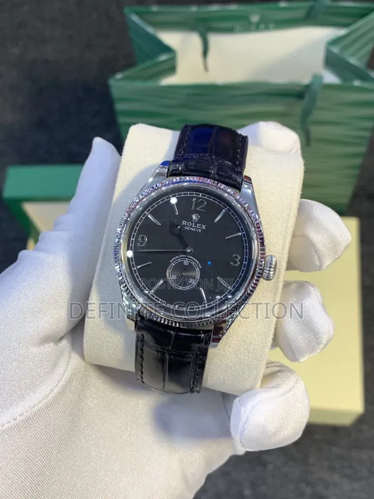 ROLEX Leather and Chain Wristwatch