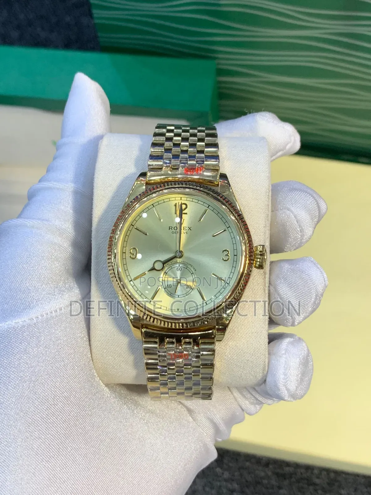 ROLEX Leather and Chain Wristwatch