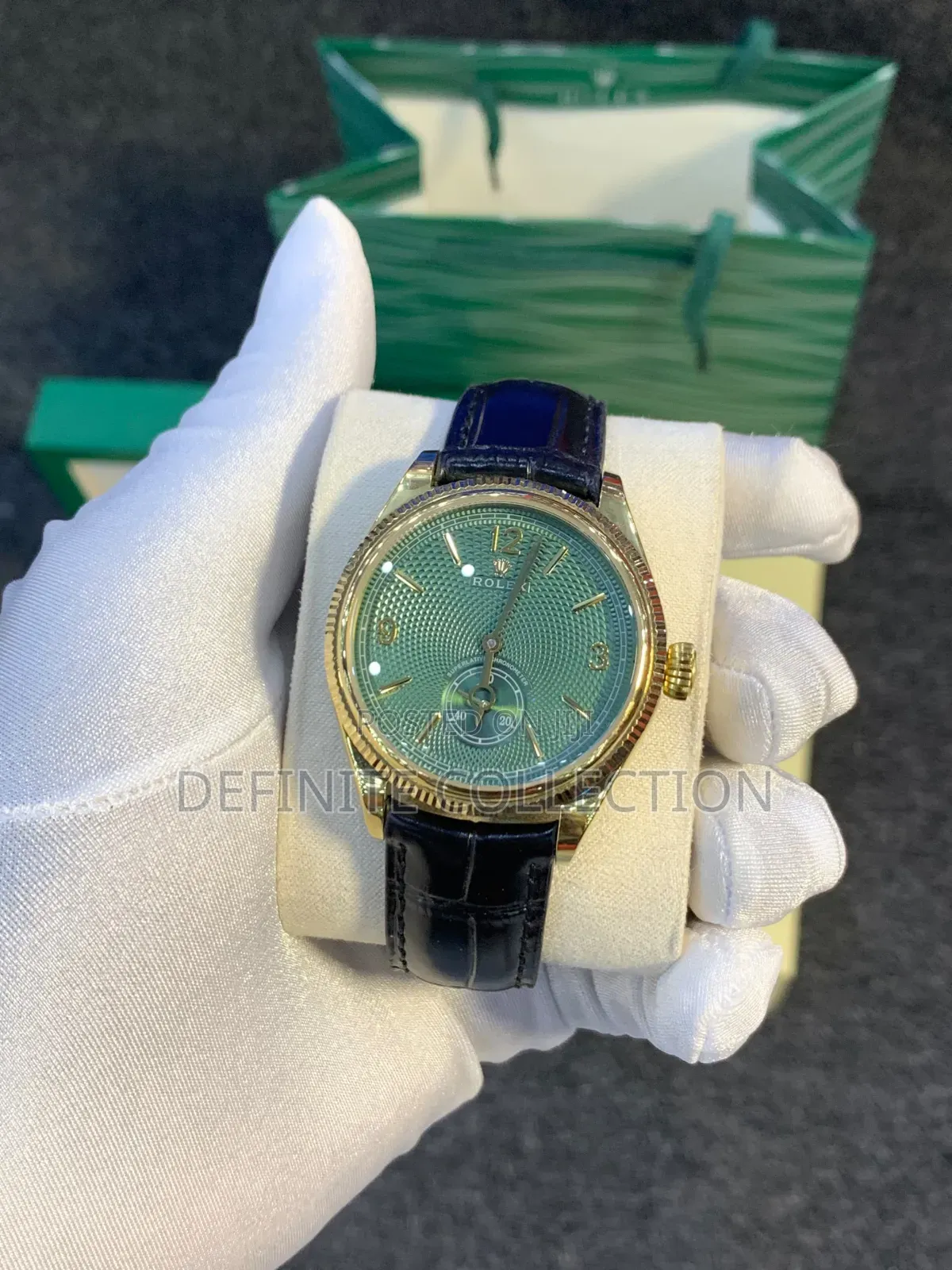 ROLEX Leather and Chain Wristwatch