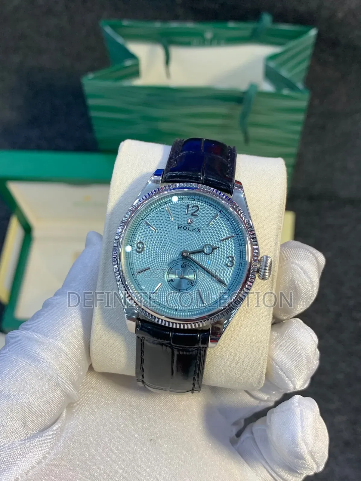 ROLEX Leather and Chain Wristwatch