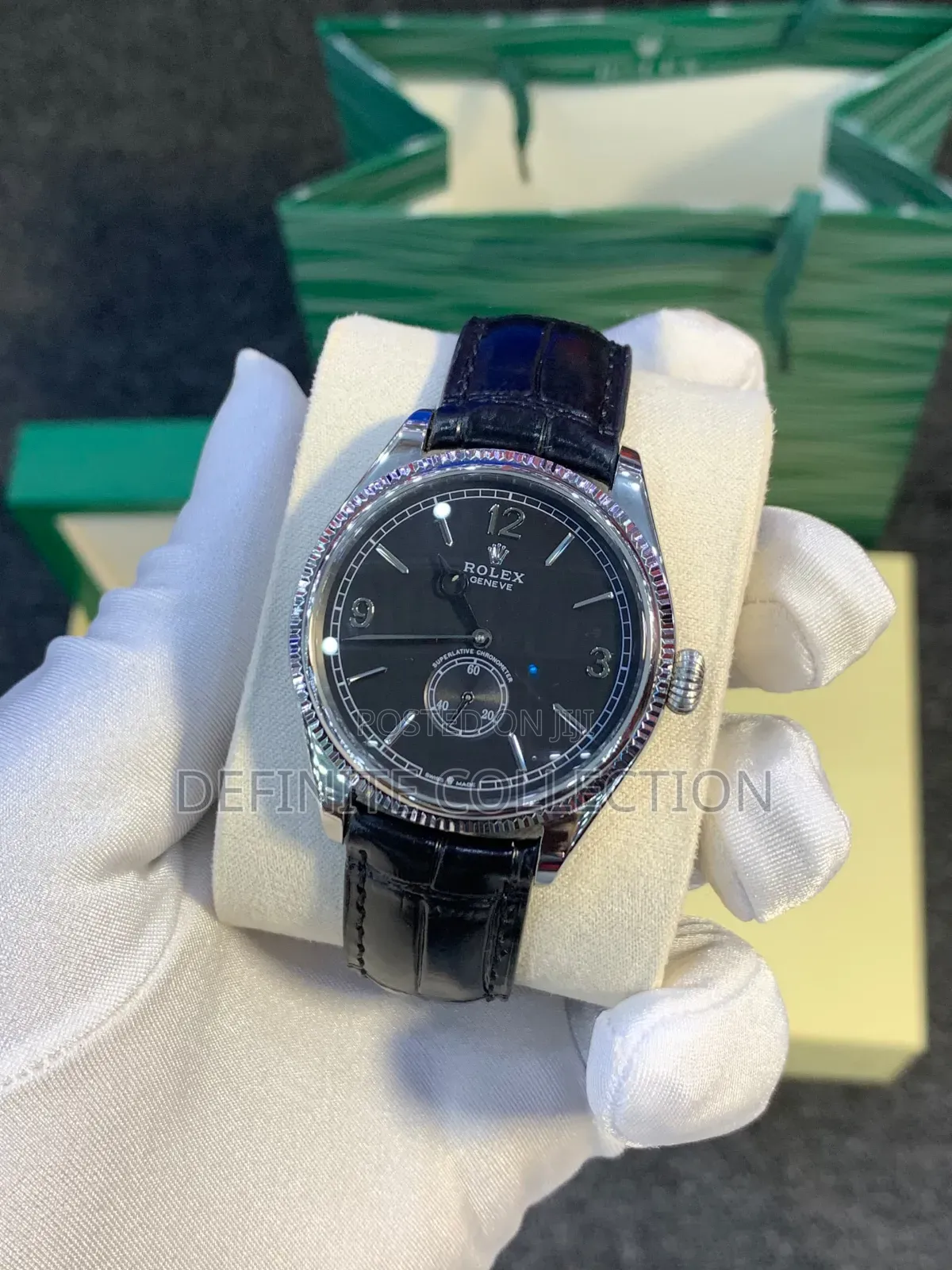 ROLEX Leather and Chain Wristwatch