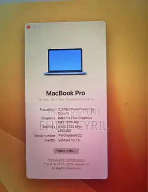 Laptop Apple MacBook Pro 2017 8GB Intel Core i5 SSD 128GB