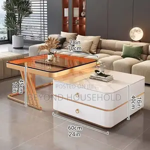 Modern Nesting Coffee Table Tempered Glass Center Table