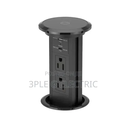 Kitchen Island Pop Up Socket With USB and Wireless Charger