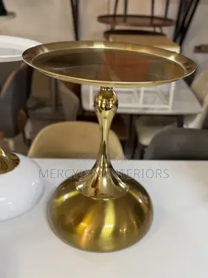 Gold Metal Side Stool
