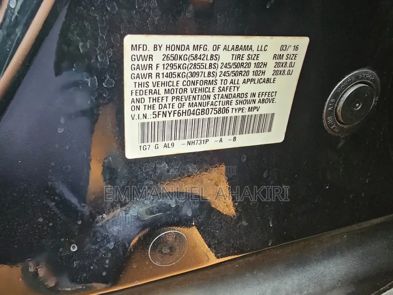 Honda Pilot 2016 Black