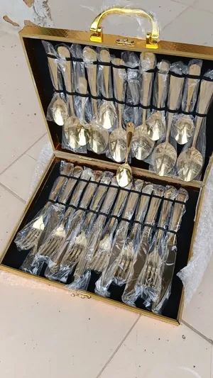Suit Case Gold Cutlery Set 24pics