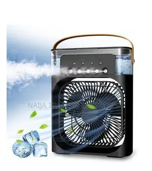 5 Holes 3-in-1 Portable Plug-in Mist Fan BLACK