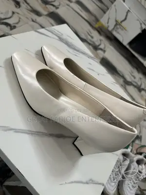 Elegant Cream Block-Heel Pumps