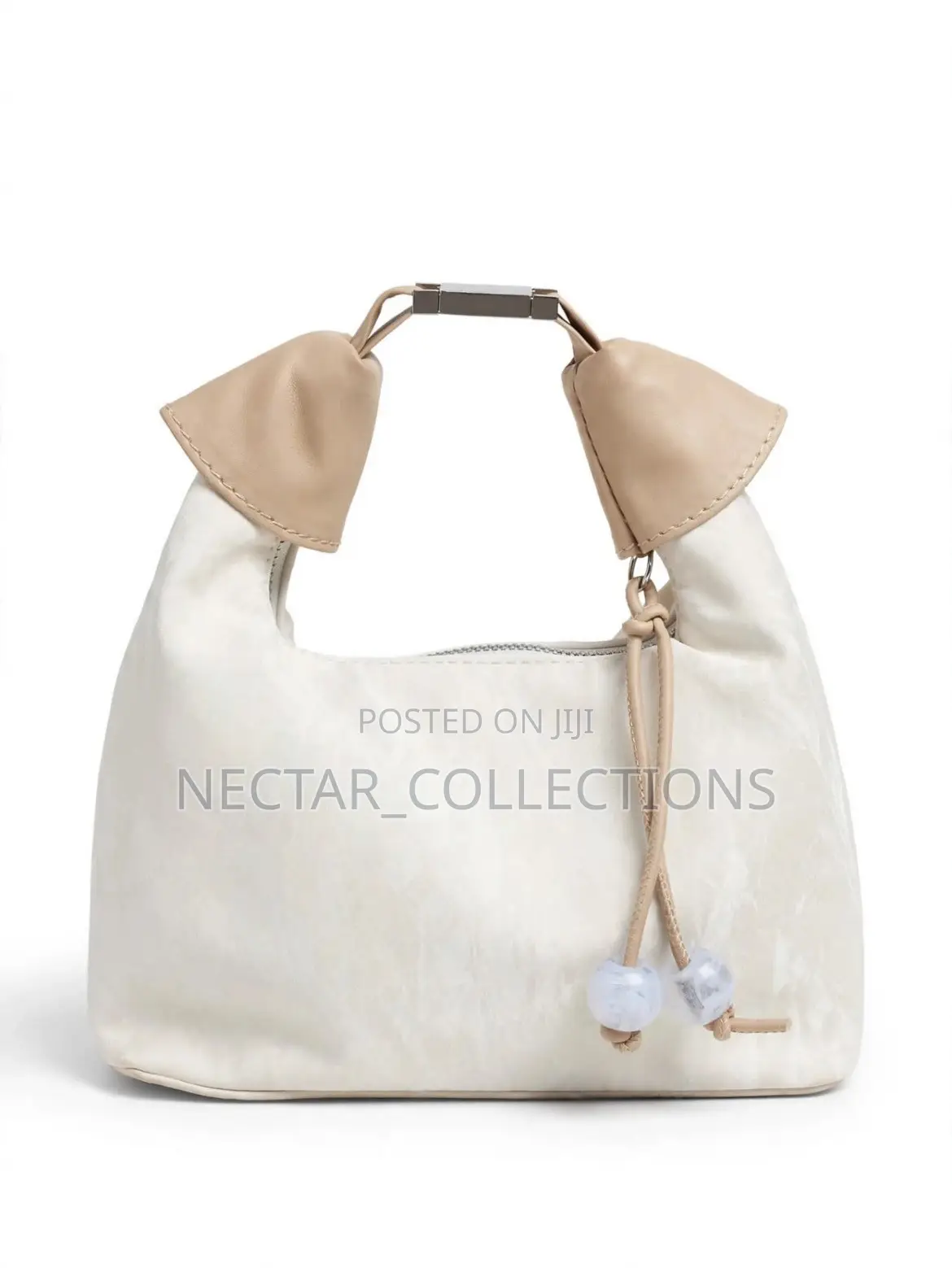 White Cloud Handbag With Beads - Ladies Small Purse