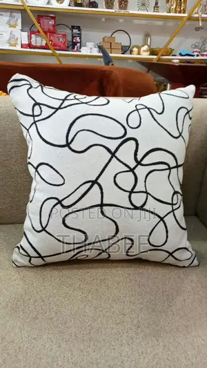 Throw Pillow White and Black 18×18 Various