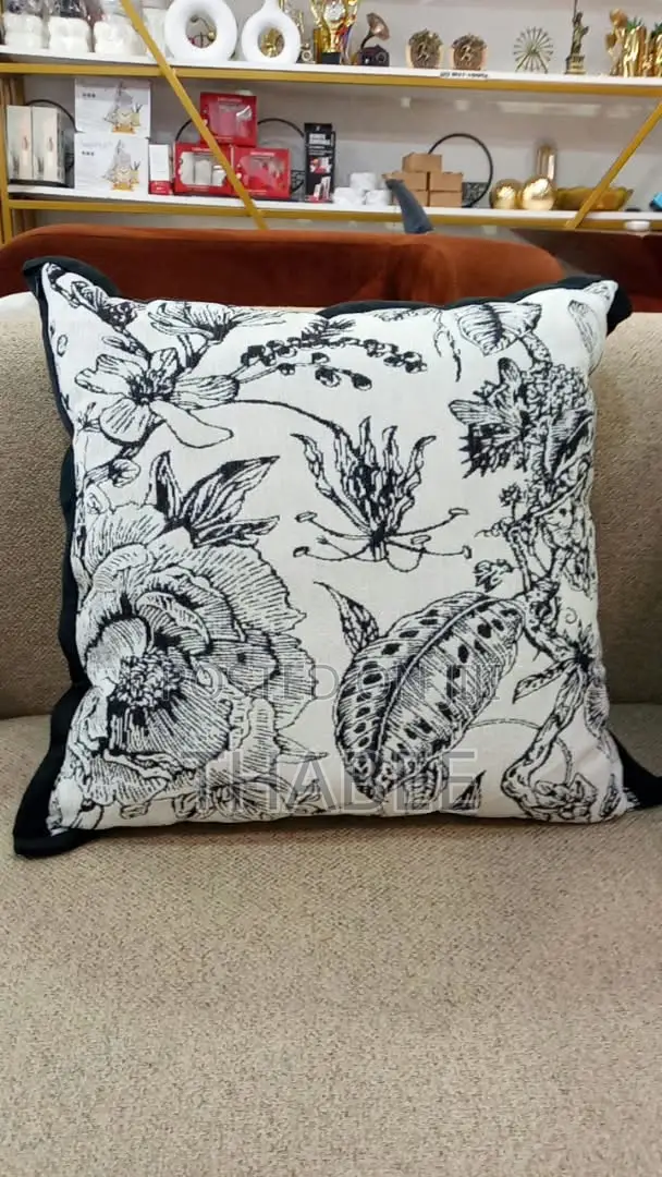 Throw Pillow White and Black 18×18 Various