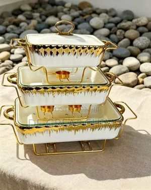 Luxury Ceramic 3in1 Food Warmer Casserole Dish Set