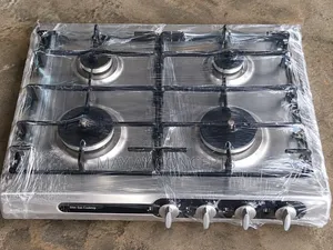 UK Used 4-Burner Slim Stainless Steel Gas Cooktop With Heavy Supports