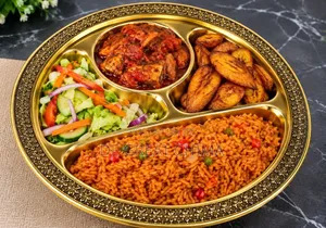 Stainless Steel Gold 4 Partition Dinner Plate