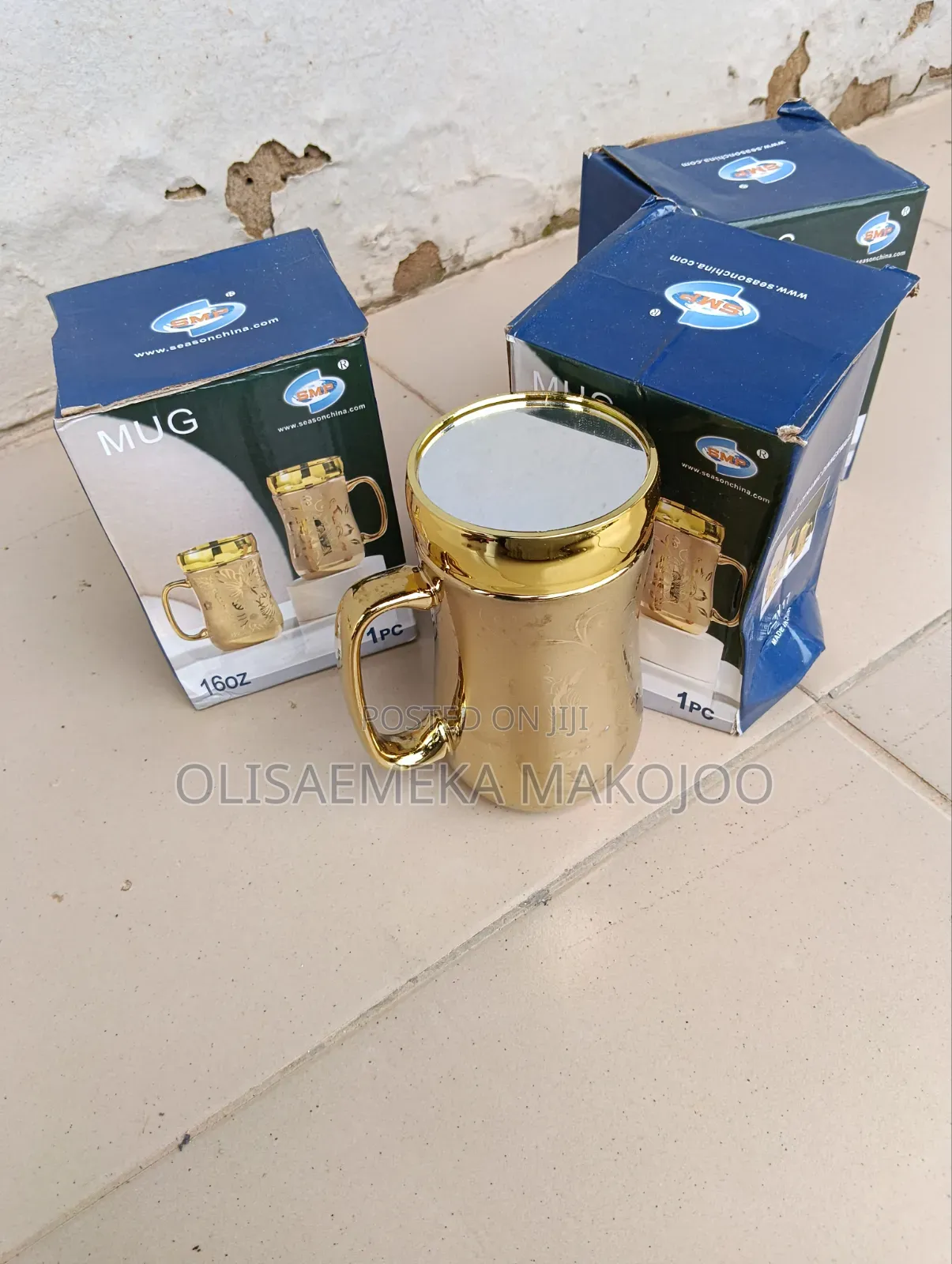 Golden Mug With Mirror on Top