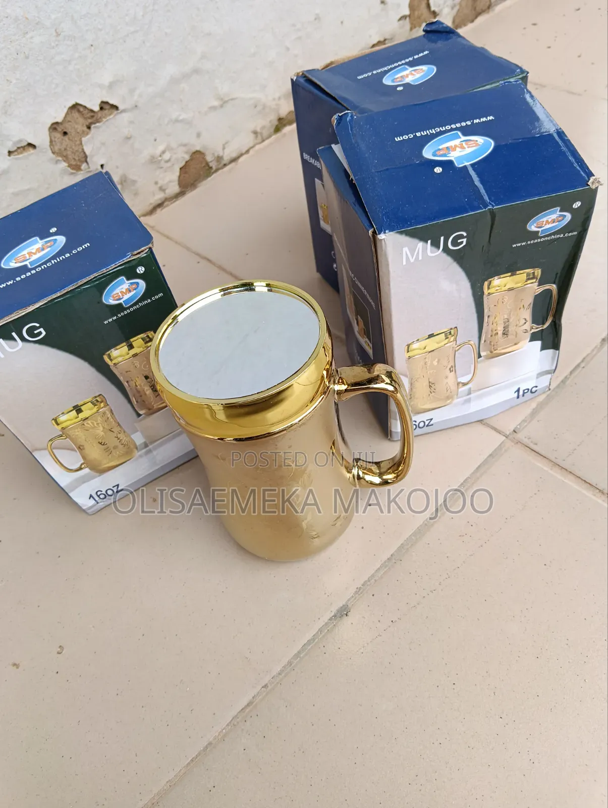 Golden Mug With Mirror on Top